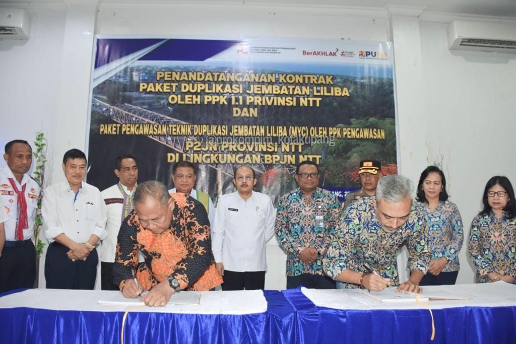BPJN NTT Lakukan Penandatanganan Kontrak Pembangunan dan Pengawasan Teknik Duplikat Jembatan Liliba